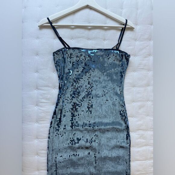 Reformation XS Elise Blue Sequin Knit Dress - Picture 7 of 11